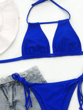 2025 Sexy Tie Side Strappy Halter Bikini Female Swimsuit Women Swimwear Two-pieces Bikini set Hollow out Bathing Suit Swim Lady
