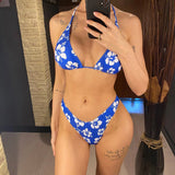 S - XL Sexy Floral Printed Brazilian Bikini Women Swimwear Female Swimsuit Two-pieces Bikini Set Bather Bathing Suit Swim V6475