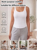 Racerback Tank Top for Women Sleeveless Ribbed Padded Camisole Summer Casual Sports Top Vest