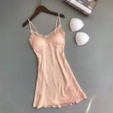 Sexy Pajamas Women's Silk Suspender Nightdress Ladies Spring And Summer Ice Silk Thin Halter Home Service Satin Night Dresses