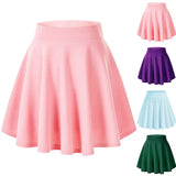 Women's High Waist A Line Skater Skirt Casual Solid Flared Mini Skirt Soft Stretch Summer Casual Sports Golf Tennis Short Skirts