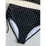 S - XL Polka Dot V Neck High Waist Bikini Female Swimsuit Women Swimwear Bather Bathing Suit Swim Two-pieces Bikini set K8111