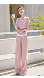 Knitted two-piece casual suit is loose and comfortable