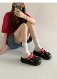Women Fashion Clogs Indoor Street Slippers Cute DIY Apple Summer Autumn Platform Shoes Soft EVA Female Daily Walking Sandals