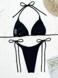 Diamond Rhinestones Halter Strappy Bikini Female Swimsuit Women Swimwear Two-pieces Bikini set Bather Bathing Suit Swim K5351