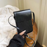 PU Leather Flap Crossbody Bags Phone Wallet Large Capacity Women Handbags Messenger Bag Simple Solid Phone Shoulder Purses