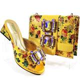 Doershow New Arrival Shoes and Bag Set African Sets 2024 green Nigerian Women Shoes and Matching Bags Set for wedding   HAA1-8