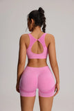 2pcs/set Yoga Sport Bra Shorts Set Sportswear Woman Gym High Waist Seamless Workout Shorts Leggings Activewear Women's Tracksuit