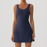 Tennis Fitness Dresses Women Fake Two Piece Sports Dress Outdoor Casual High Elasticity  Running Yoga Golf Mini Skirts