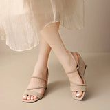 Summer Square Toe Sexy Comfortable Non-slip Wedge Sandals Fashion New  Casual Sandals for Women