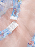 Women's Transparent Blue Butterfly Lace Sexy Lingerie Set Gathered Push Up Bra Daily Comfortable Close Fitting Lingerie set