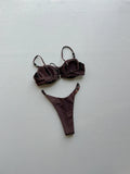 New Fashion Women Sexy Underwire Padded Swimsuit Bead Decor Lace-up Backless Micro Bikini Beachwear Push Up Low Waist Swimwear
