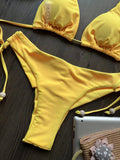 New Solid Color Bikini Set 2026 Women's Swimsuit Hanging Neck Rope Split Swimsuit 2-piece Set Summer Beachwear