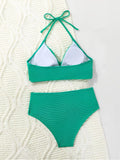 Sexy High Waist Bikini 2026 Women Halter Swimwear Female Swimsuit Solid Bathers Swimming Bathing Swim Suit Summer Beachwear