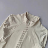 Women's High-End Yoga Fitness Suit Standing Collar Long-Sleeved Sports Jacket for Active Wear And Exercise