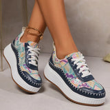 Punk Mixed Color Platform Sneakers for Women 2025 Fashion Thick Bottom Vulcanized Shoes Woman Cozy Non Slip Walking Shoes 43