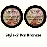 2pcs 5 Colors Highlighter Powder Palette With Pearly Shimmering, Shimmer Glitter Highlight Contouring Palette,