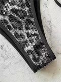Sexy Coffee Leopard Print Micro Bikini 2026 Women Pearls Trap Push Up Bra Tie Side Thong Swimsuit Bathing Suit Holiday Swimwear