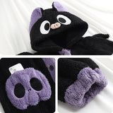 Cartoon Bat Plush Women's Pajamas Robes Anime Nightgown Winter Kawaii Animal Night Dress Halloween Party Vampire Cosplay Costume