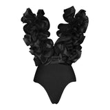 Sexy 3D Flower Bikini Set Brazilian Biquini Low Waist Swimwear Push Up SwimSuit Women Solid Swimwear Sexy Beach Wear Female