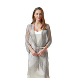 4 Colors Shawl Solid Swimsuit Bikini Cover Up Women Hollow Fringed Cardigan Bright Silk Cape Bathing Suit Cover Ups for Swimwear