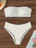 XS - L Wrinkled Strappy Bandeau High Waist Bikini Female Swimsuit Women Swimwear Two-pieces Bikini Set Bather Bathing Suit Swim