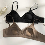 Elegant French Triangle Bra Rabbit Ear Cup Non-Padded Push Up for Small Bust Anti-Bulge Summer Lingerie UK Sizes MOYISU Sexy S-L