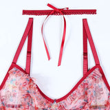 Toucheart Sexy Women Lace Backless Interesting  Babydoll Bodysuit Wrap Dress High Waisted Printing Bow Knot  Babydoll Bodysuit