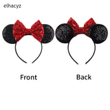 2025 Chic Disney Embroidery Sequin Minnie Ears Headband DOT Bow Hairband Girls Women Party Head Wear Kids DIY Hair Accessories