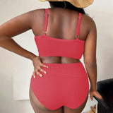 Plus Size Swimsuit Women Big Breast Bikini Set 2024 Sexy Two Pieces Bikinis High Waisted Swimwear Brazilian Bathing Suit