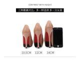 10/12/14cm Super High Heels Women Fashion Leather Shoes Spring Fall Peep Toe Platform Party Nude Black Office Dress Pumps Female