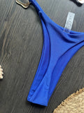 Black rhinestone process bikini sexy thong split swimsuit 2-piece beach set