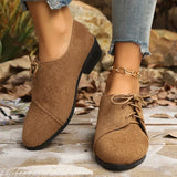 New Patchwork Loepord Pointed Toe Shoes for Women Retro Fax Suede Lacing Pumps Woman Shallow Square Heel Single Shoes Mujer