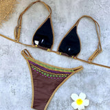 Fashion Snake Butterfly Printed Biquini Women 2Pcs Swimsuit Sexy Lady Double Shoulder Straps Bikini Swimwear Mujer Bathing Suit