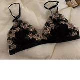 MOYISU Kawaii French Triangle Bra Airism Ultra Thin Invisible Bralette Set Black Lingerie Comfort S-XL 32-38 Sexy Tushy &  Panty