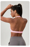 YOGA Naked Feeling Strappy Padded Sports Bras for Women - Fitness Workout Top Criss Cross Back Yoga sports Bras No steel ring