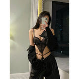MOYISU Sexy Lace Bodysuit Push-Up Bra Set Small Chest Enhancer Anti-Sag Adjustable Straps Comfort Allure One-Pc Lingerie Fashion