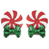 Christmas 2.8"Mouse Ears Hair Clips For Children Sequins Bow Hairpins Girls Festival Party DIY Hair Accessories