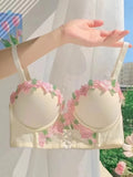 MOYISU London Anime Bralette - Delicate Wireless Bra for Set Teens, Japanese Summer Underwear Small Bust Close-Fit Subtle Allure