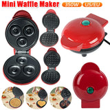 Waffle Mold Nonstick Electric Breakfast Maker Household Breakfast Electric Baking Pan for Quick Breakfasts Snacks and Desserts