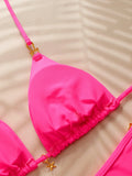 Halter Triangle String Bikinis 2026 Women Sexy Swimsuit Solid Stars Swimwear Female Bathers Bathing Swimming Swim Suit