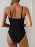 2026 Strappy Swimsuit One Piece Sexy Push Up Solid Swimwear Women Bathers Bathing Swimming Swim Suit Beachwear Summer XL
