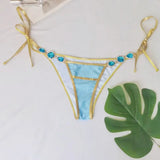 Halter Crystal Rhinestone Diamond Bikini 2025 Female Swimsuit Women Swimwear Two-pieces Bikini Set High Cut Bathing Suit Swim