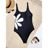 S - XL 2026 Flower Printed High Leg Cut Women Swimwear One Piece Swimsuit Female Monokini Padded Bather Bathing Suit Swim V8231