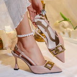 Women's Sandals Fashion Metal Trim Women's Summer New  Dress Women's Heels Shoe