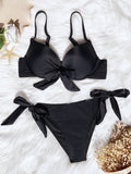 Sexy Knotted Underwired Bra Cup Bikini Women Swimsuit Female Swimwear Two-pieces Bikini Set Push Up Bikinis Bathing Suit Swim