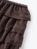 Women’s Layered Ruffle Bloomers Fashion Low Waist Bow Front Solid Color Shorts Casual Summer Mini Shorts