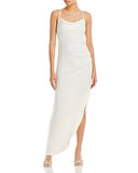 Aqua Womens Halter Cowl Neck Maxi Dress