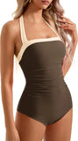 New Black White Splice Slim Fit Abdomen Control Monokini Swimsuit High Elastic Quick Dry Polyester Fabric Swimsuit
