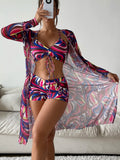 Sexy Print Bikini 2026 Women High Waist Swimsuit Cover Up Swimwear Female Lady Bathing Suit Swimming Summer Beachwear